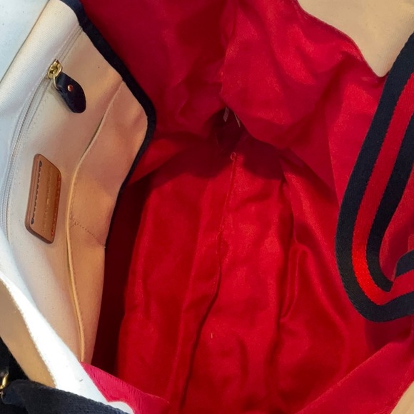 Tommy Hilfiger Blue/Red/Cream Canvas Tote, NWT - Picture 10 of 16